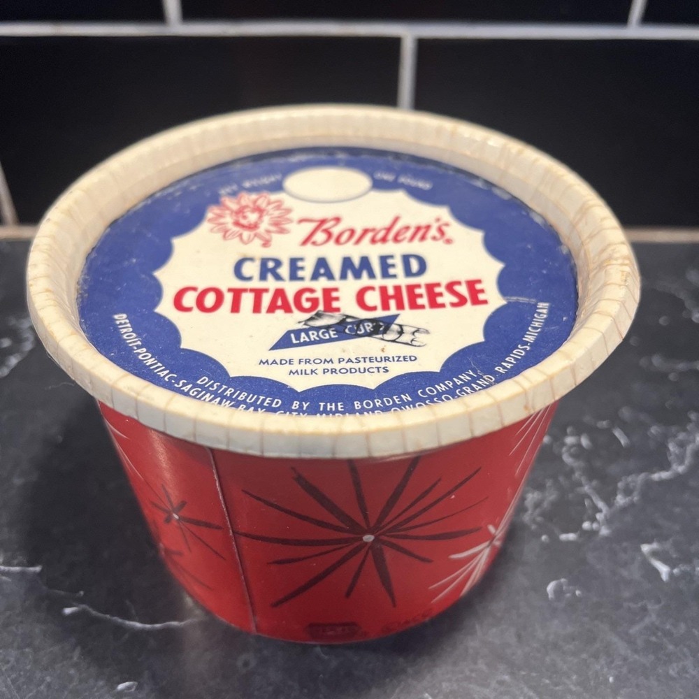 Vintage Borden's Elsie the Cow Creamed Cottage Cheese Container w/ Lid Americana